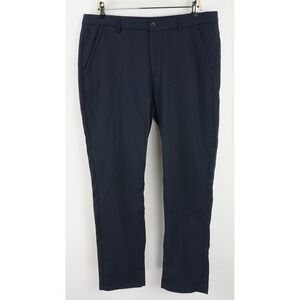 Rohan Finsbury Trousers Mens 36 x 30 Navy Blue Herringbone Flat Front Chino Pant